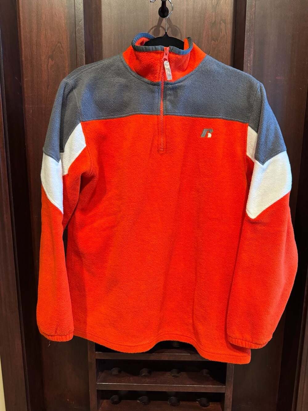 Russell Athletic Colorblock Quarter Zip Fleece Pullover Size Large